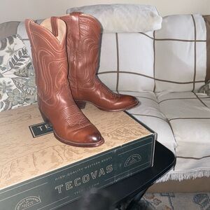 Tecovas Women's Bourbon Brown Calf Leather Heeled Boots